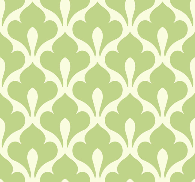 Grenada - Lime Green and White Wallcovering | Malibu Wallpaper
