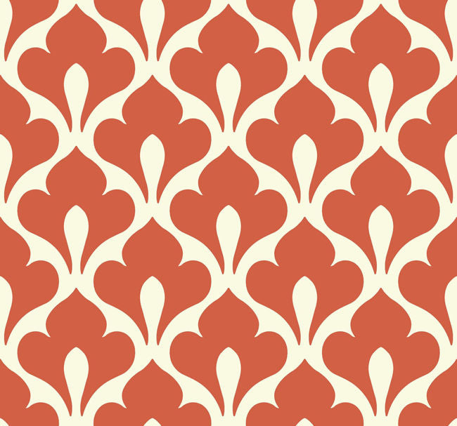 Grenada - Portland Orange and Off-white Wallcovering | Malibu Wallpaper