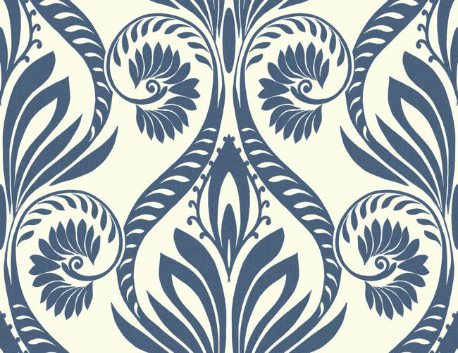 Bonaire - Navy Blue and White Wallcovering | Malibu Wallpaper