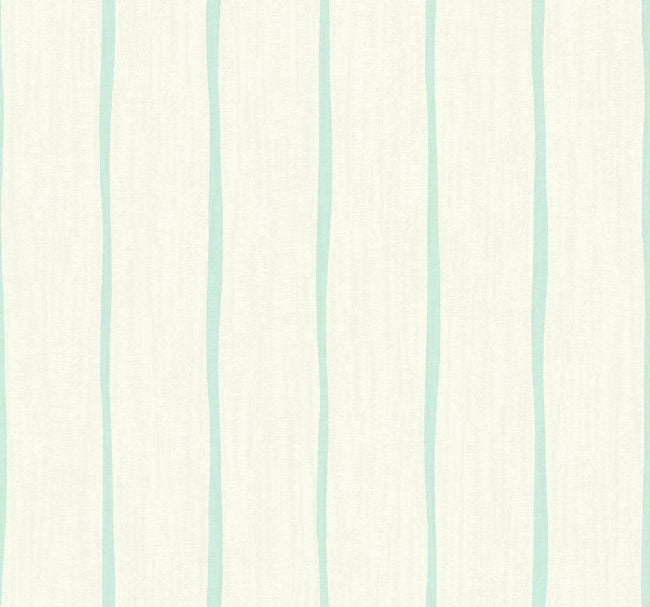Aruba Stripe - Turquoise and Off-white Wallcovering | Malibu Wallpaper