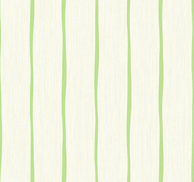 Aruba Stripe - Apple Green and Off-white Wallcovering | Malibu Wallpaper
