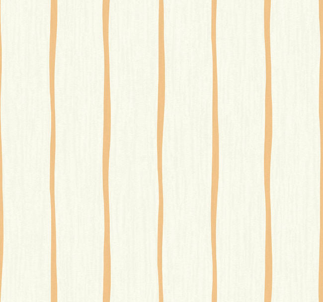Aruba Stripe - Rust Orange and Off-white Wallcovering | Malibu Wallpaper