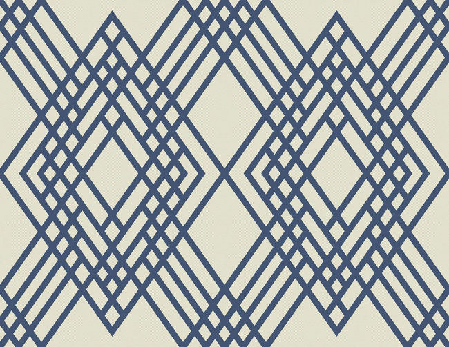 Cayman - Prussia Blue and Off-white Wallcovering | Malibu Wallpaper