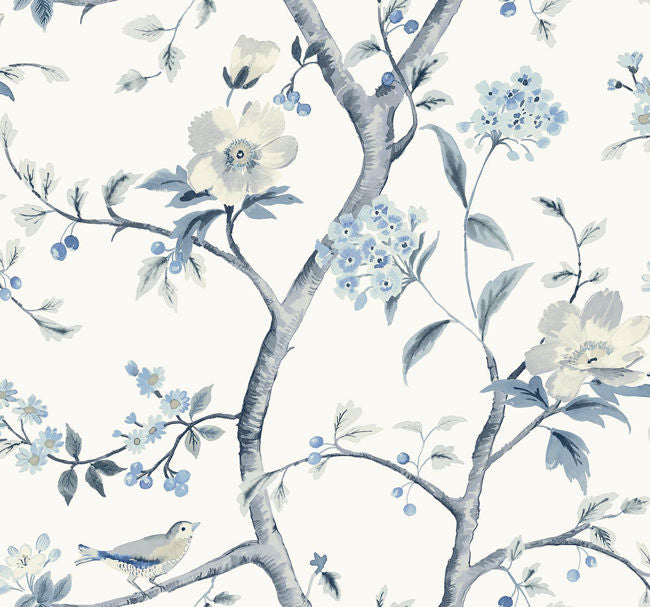 Sparrow Haven - Breezy Blue Wallcovering | Malibu Wallpaper