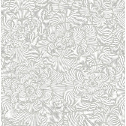 Periwinkle - Light Grey Residential Wallcovering | Jeffrey Stevens