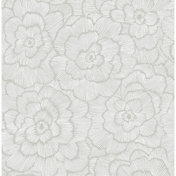 Periwinkle - Light Grey Residential Wallcovering | Jeffrey Stevens
