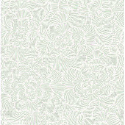 Periwinkle - Light Green Residential Wallcovering | Jeffrey Stevens