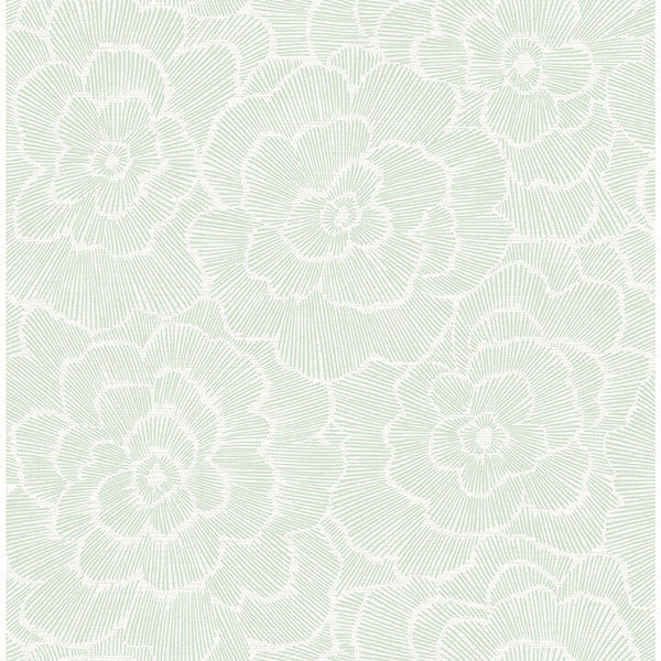 Periwinkle - Light Green Residential Wallcovering | Jeffrey Stevens
