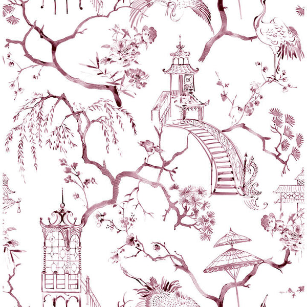 Serena, Mauve Wallcoverings | Malibu Wallcovering