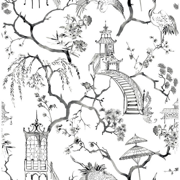 Myrtle, White Wallcoverings | Malibu Wallcovering