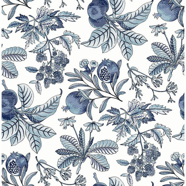 Cecilia, Blue Wallcoverings | Malibu Wallcovering