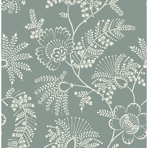 Maeve, Dusty Blue Wallcoverings | Malibu Wallcovering