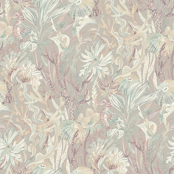 Kelp Garden, Mauve Wallcoverings | Malibu Wallcovering