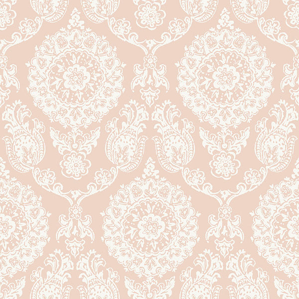 Helm Damask, Blush Wallcoverings | Malibu Wallcovering