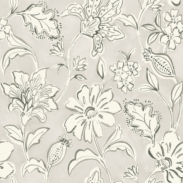 Plumeria, Grey Wallcoverings | Malibu Wallcovering