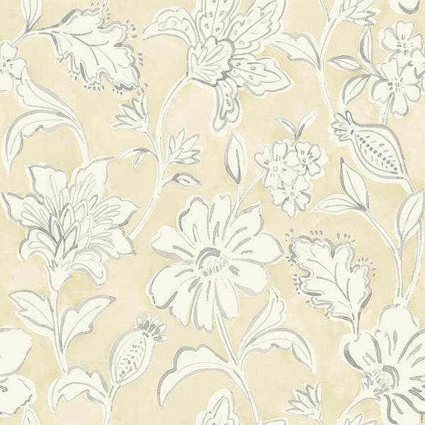 Plumeria, Yellow Wallcoverings | Malibu Wallcovering