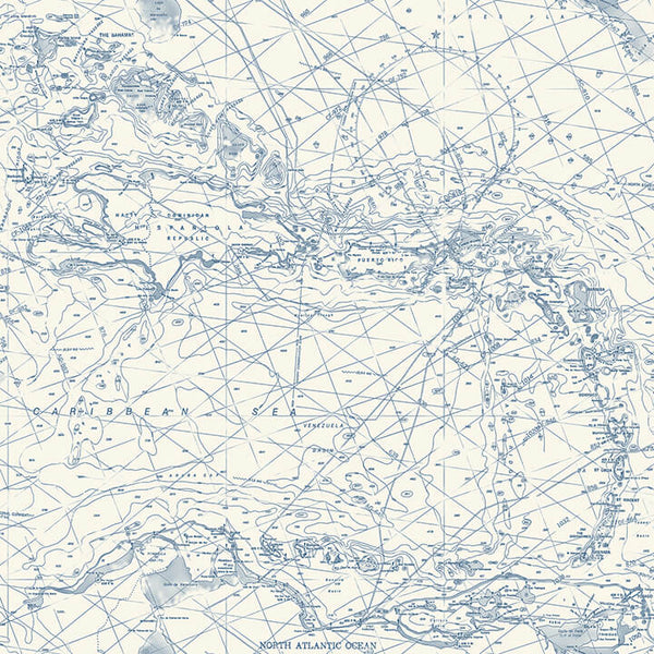 Charts, Navy Wallcoverings | Malibu Wallcovering