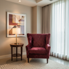 Crushed Velvet Texture Burgundy Wine Upholstered Chair | Architectural Fabrics