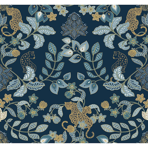 Getty - Navy Residential Wallcovering | Jeffrey Stevens