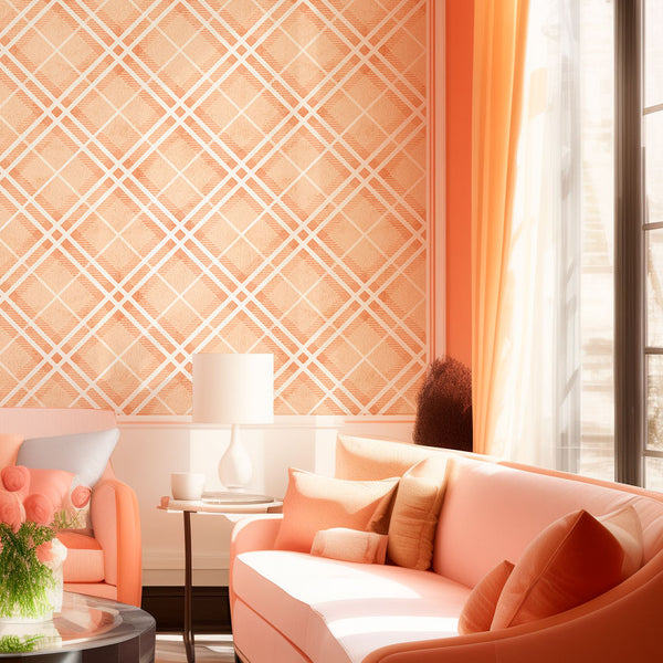 Diamonds & Peaches Traditional | Architectural Wallcoverings