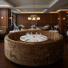Crushed Coral - Mocha Upholstered Banquette | Architectural Fabrics
