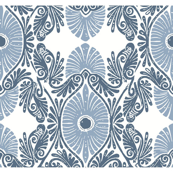 Villa, Blue Wallcoverings | Malibu Wallcovering