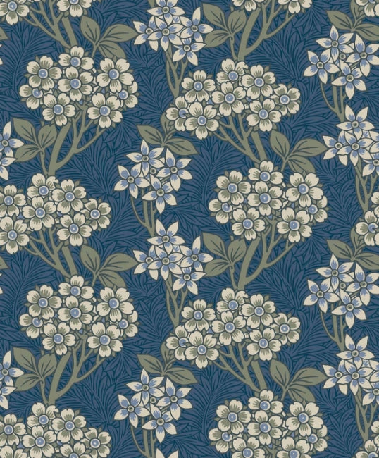 Floral Vine - Blue Jay & Sage Wallcovering | Malibu Wallpaper