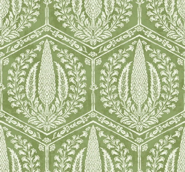 Cyrus - Courtyard Green Wallcovering | Malibu Wallpaper