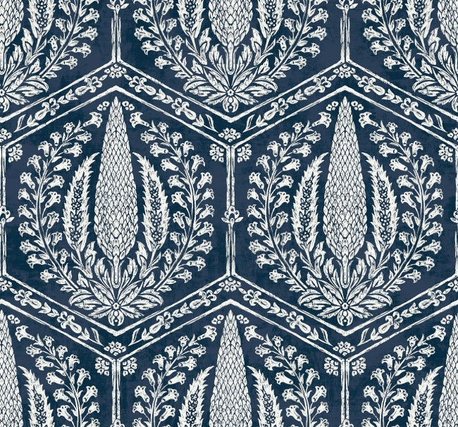 Cyrus - Rich Navy Wallcovering | Malibu Wallpaper