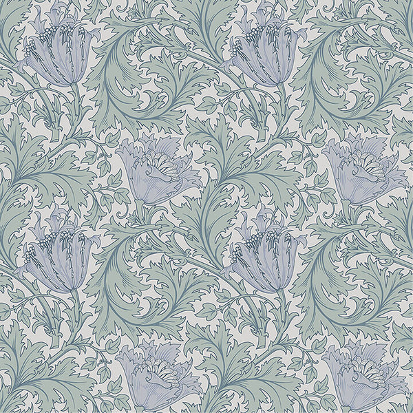 Anemone, Blue Wallcoverings | Malibu Wallcovering