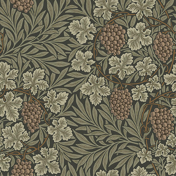 Vine, Dark Green Wallcoverings | Malibu Wallcovering
