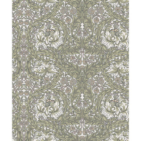 African Marigold - Green Residential Wallcovering | Jeffrey Stevens