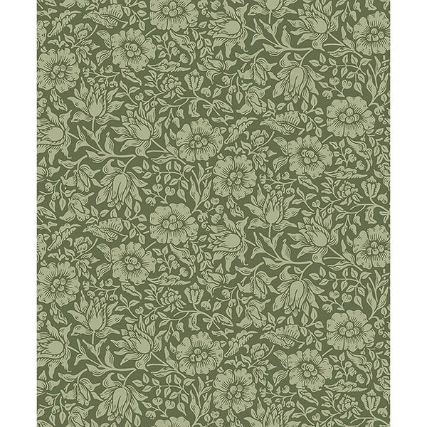 Mallow, Dark Green Wallcoverings | Malibu Wallcovering