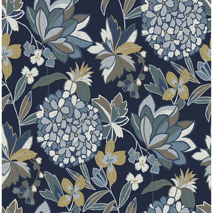 Valdivian - Indigo Residential Wallcovering | Jeffrey Stevens
