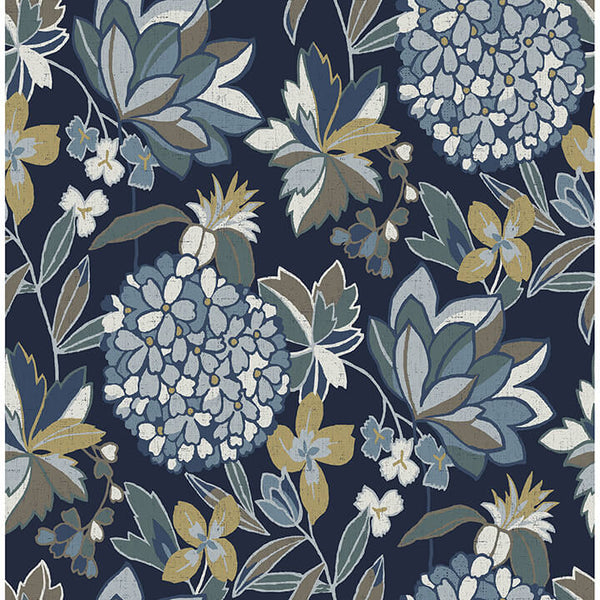 Valdivian - Indigo Residential Wallcovering | Jeffrey Stevens