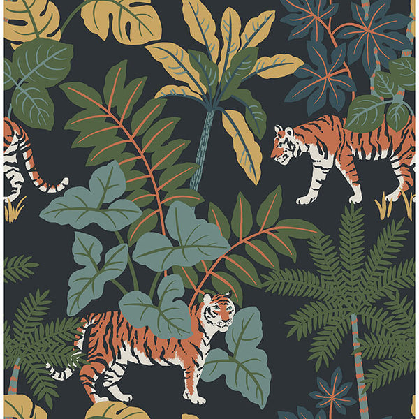 Caspian, Navy Wallcoverings | Malibu Wallcovering