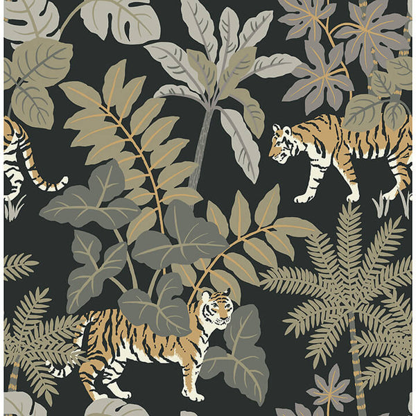 Caspian, Charcoal Wallcoverings | Malibu Wallcovering