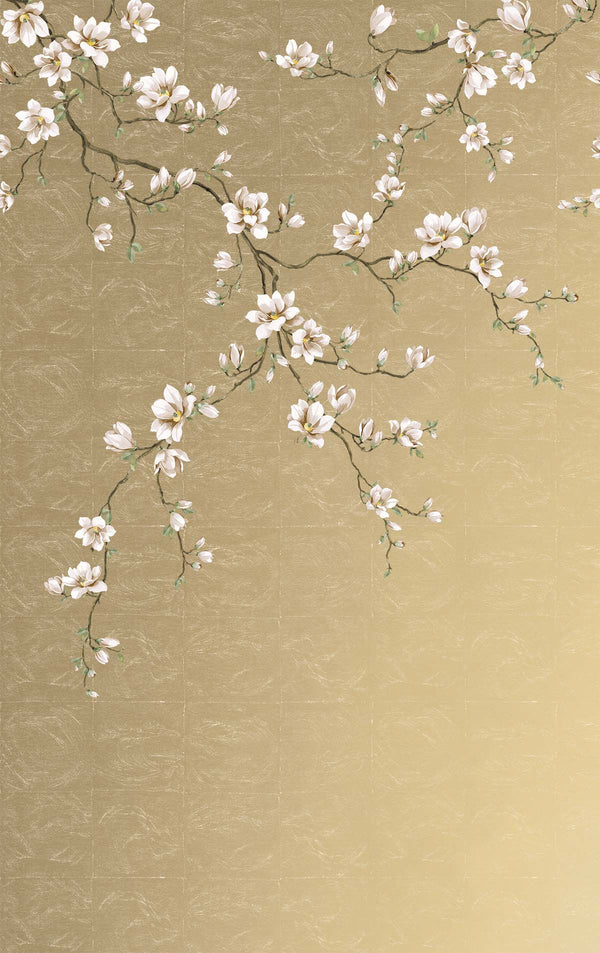 Gold Bloom Mural - Gold