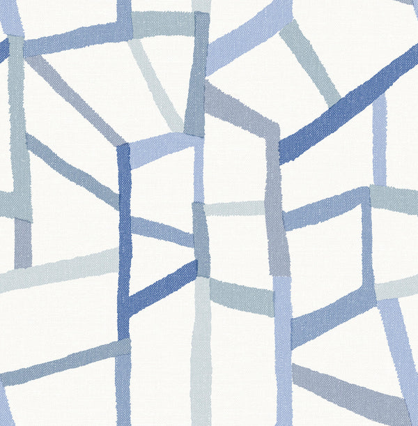 Tate, Blue Wallcoverings | Malibu Wallcovering