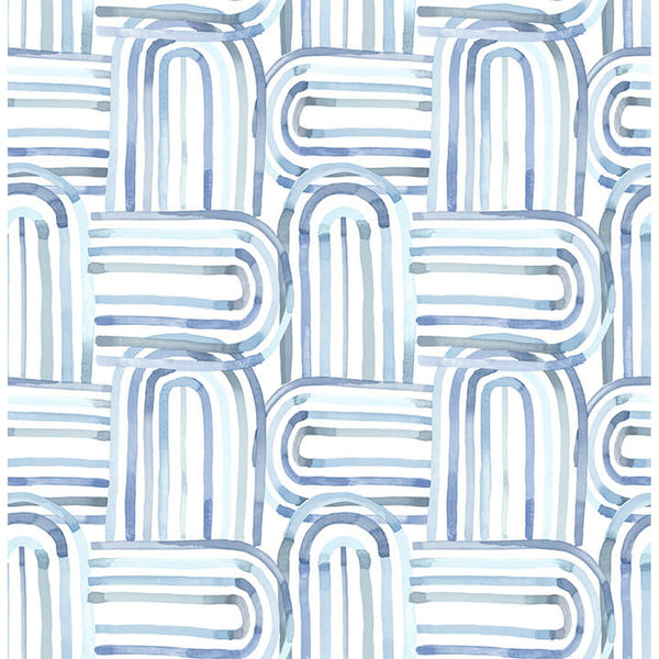 Lolly, Blue Wallcoverings | Malibu Wallcovering