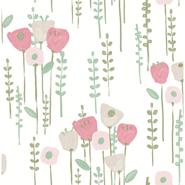 Mabel, Pink Wallcoverings | Malibu Wallcovering