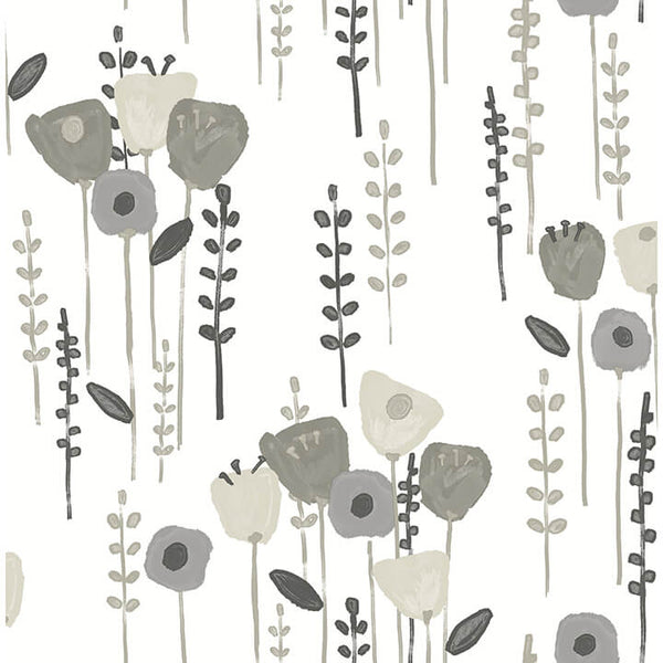 Mabel, Grey Wallcoverings | Malibu Wallcovering