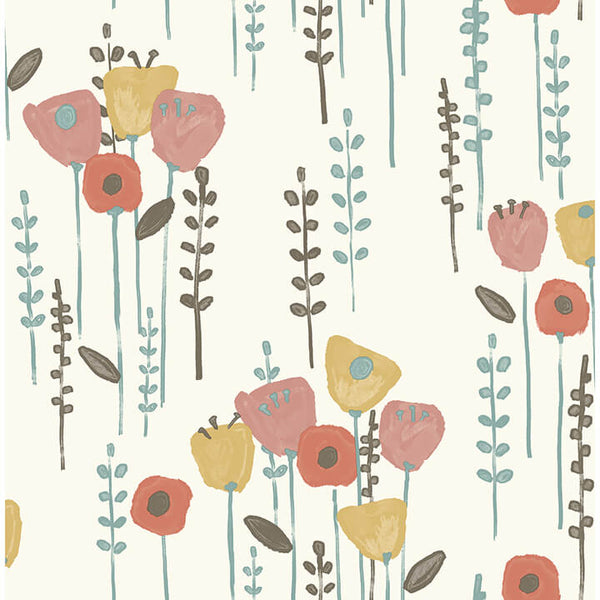Mabel, Coral Wallcoverings | Malibu Wallcovering