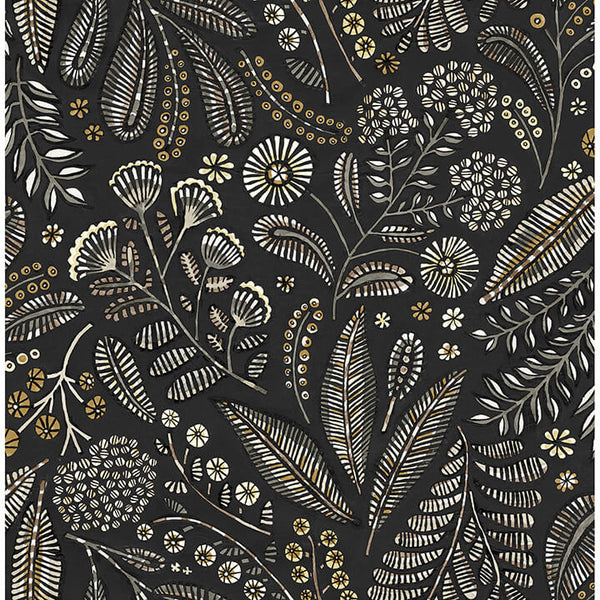 Briar, Black Wallcoverings | Malibu Wallcovering