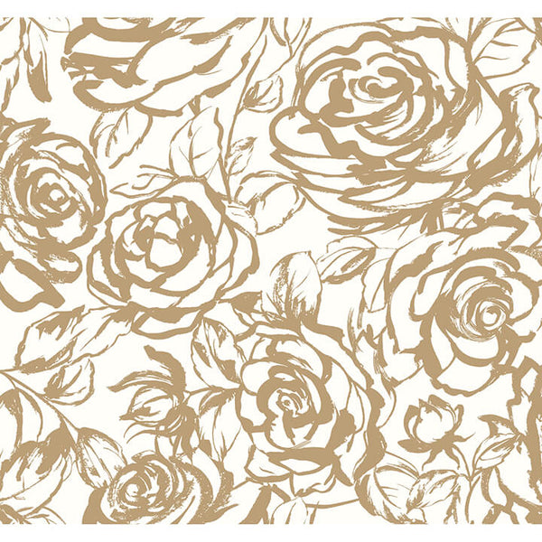 Nelda, Gold Wallcoverings | Malibu Wallcovering