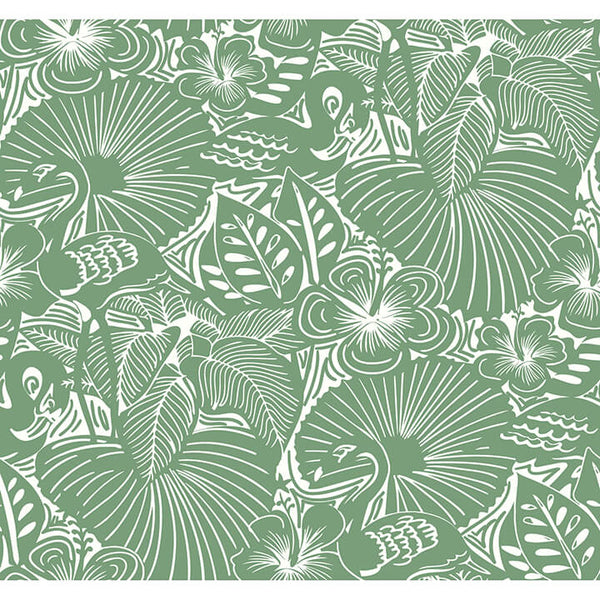 Fernback, Sage Green Wallcoverings | Malibu Wallcovering