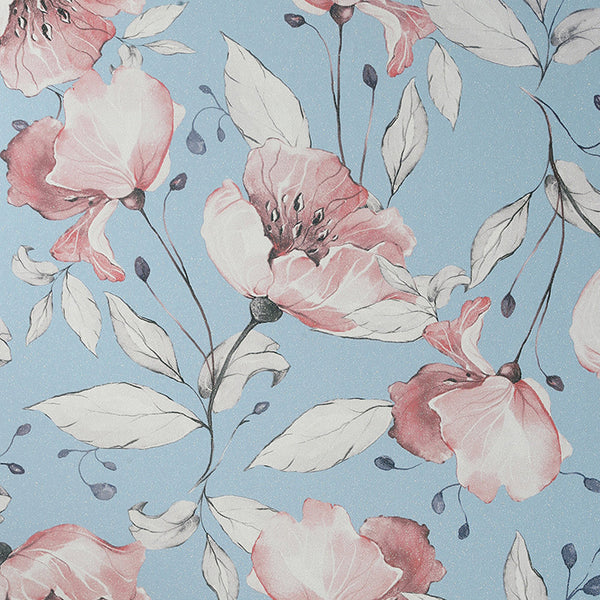 Lillian, Pink Wallcoverings | Malibu Wallcovering