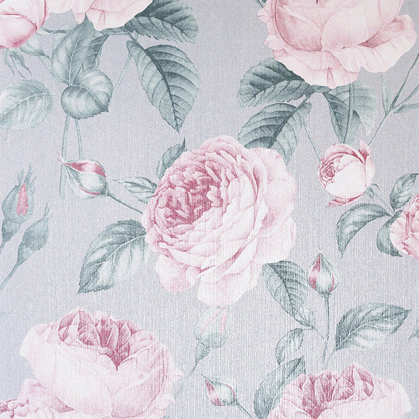 Rosaline, Light Grey Wallcoverings | Malibu Wallcovering
