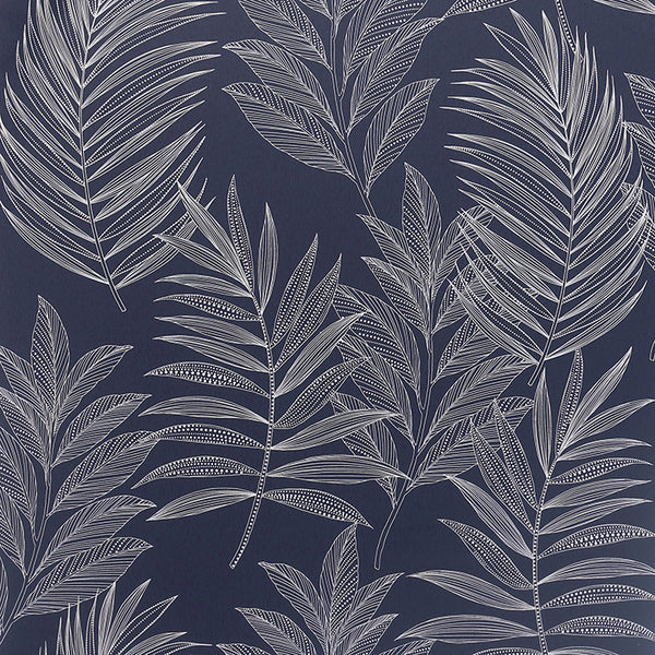 Theodore, Navy Wallcoverings | Malibu Wallcovering