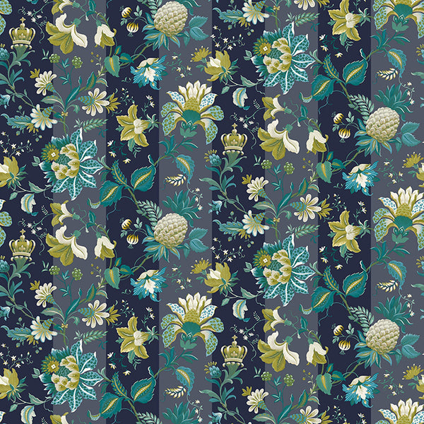 Cornelia, Navy Wallcoverings | Malibu Wallcovering